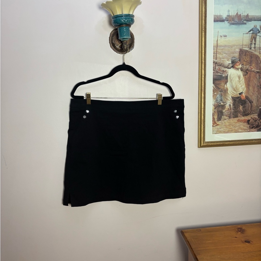 Rafaella Comfort Black Mini Skirt (Skort)